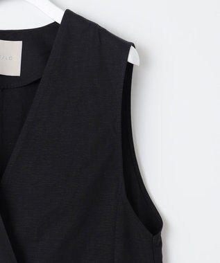 UNFILO 【軽量/UVケア】ライトリネン ジレ ブラック