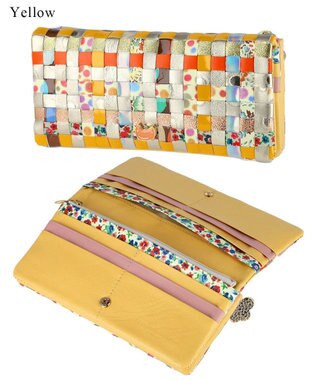 tsumori chisato CARRY エポネコメッシュ 長財布 2つ折り かぶせタイプ イエロー