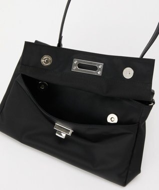 russet クラウズナイロンフラップミニトートバッグ(CE-1689) Black