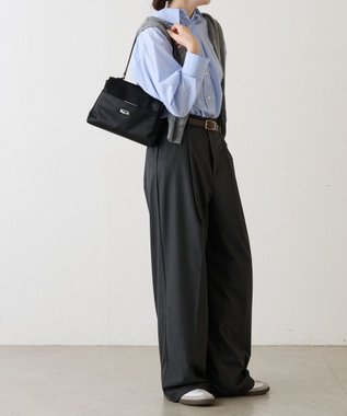 russet クラウズナイロンフラップミニトートバッグ(CE-1689) Black