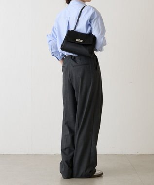 russet クラウズナイロンフラップミニトートバッグ(CE-1689) Black