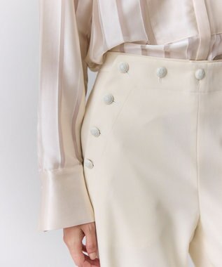 BEIGE， LAZUL / マリンボタンワイドパンツ Ecru