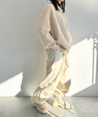 WEGO レースアップショートブーツ オフホワイト