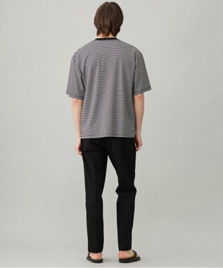 UNFILO MENS 【男女兼用】スマート ストレッチ ワイドTEE【ギフトにもおすすめ】 ブラックボーダー