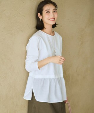 23区 S ナチュラルコットンベア シアードッキング カットソー