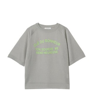 Green Parks シアーロゴニットプルオーバー Gray