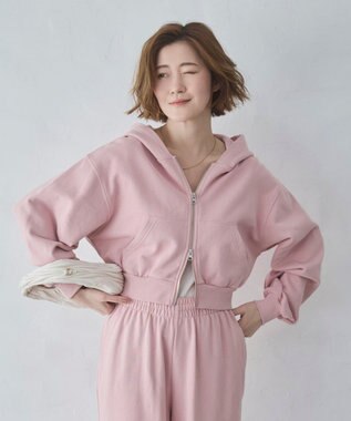 WEGO ショートZIPパーカー ピンク