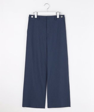 J.PRESS LADIES セルロースリネンストレッチ セミワイド パンツ ブルー系
