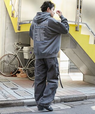 WEGO 【ユニセックス着用ITEM】ピグメントグラフィックプルパーカー 柄2