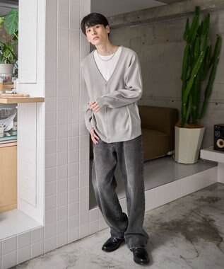 WEGO 【ユニセックス着用ITEM】ミラノリブカーディガン グレー