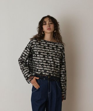 GRACE CONTINENTAL バスクボーダートップ ブラック