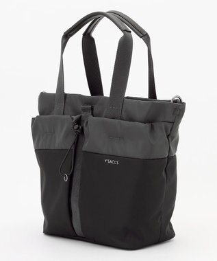 Y'SACCS ドローストリング コンビカラー2WAYトート ダークグレー