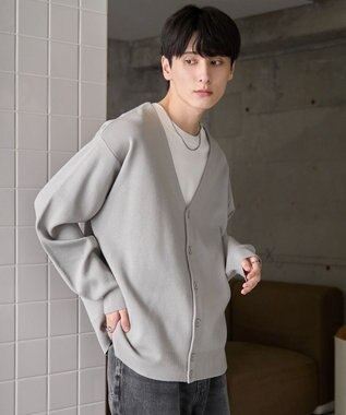 WEGO 【ユニセックス着用ITEM】ミラノリブカーディガン グレー
