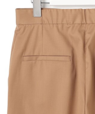 ICB 【洗える】T/Wブロード ワイドストレートパンツ キャメル系