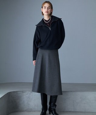 ICB L 【洗える】 トスカーナフリース ハーフジッププルオーバー ネイビー