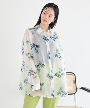 earth music&ecology シアーシャツ Flower