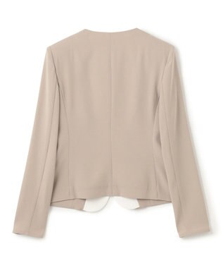 BEIGE， 【洗える・VERY NaVY 11月号掲載】CINDY / ダブルカラージャケット Taupe × White