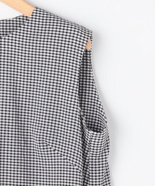 組曲 L 【先行予約】サッカーギンガムチェック Aラインワンピース ホワイト系