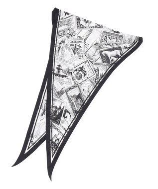 23区 【先行予約】スタンプ柄ダイヤ スカーフ ブラック系