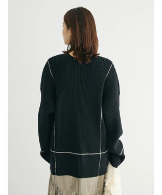 Green Parks ・Ｐｅｔｉｔ　Ｆｌｅｕｒ　Ｖネックラインニットチュニック Black