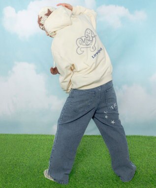 WEGO 【ユニセックス着用ITEM】ハートモチーフプルパーカー ホワイトアイボリー