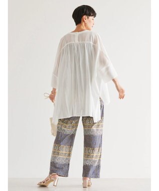 AMERICAN HOLIC バックギャザーＶネックシアーシャツ Off White