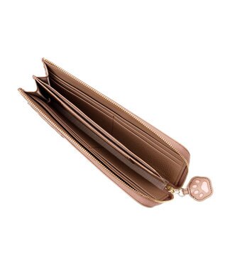 IBIZA アニマーダ　牛革　L字ファスナー長財布(ネコ) オーク