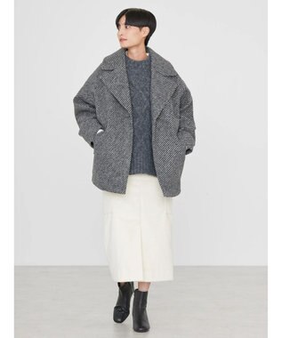 AMERICAN HOLIC ツイードライクコクーンミディコート Gray