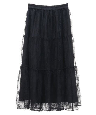 earth music&ecology フラワー刺繍チュールスカート