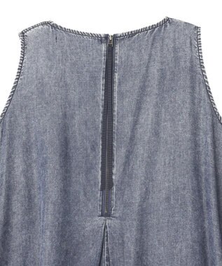 YECCA VECCA バイオ加工ヴィンテージデニムタックワンピース Indigo