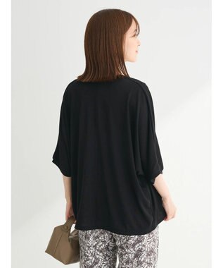 Green Parks よくばり　半袖カットドルマンカーディガン Black