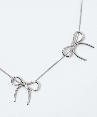WEGO Lメタルリボンチェーンネックレス シルバー