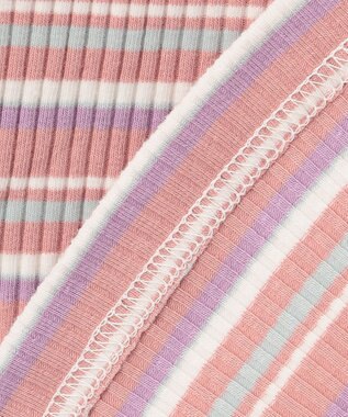 ANY KIDS 七分袖 テレコボーダー Tシャツ ピンク系