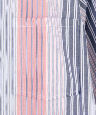 J.PRESS YORK STREET 【WOMEN】マルチストライプ シャツワンピース レッド系1