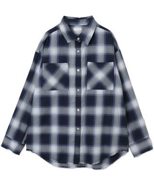 WEGO チェックBIGシャツ ネイビー