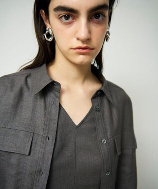 GRACE CONTINENTAL トリアセリネンオーバーシャツ チャコール