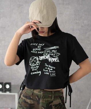 WEGO グラフィックショートサイドリボンドロストT 柄4