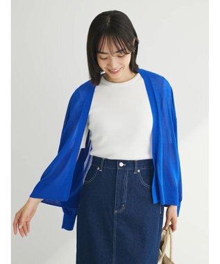 Green Parks 接触冷感　推しニット　ゆったりカーディガン Blue