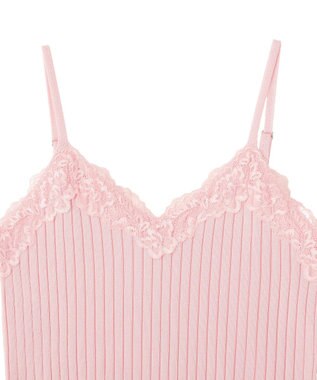 earth music&ecology レースリブキャミソール Pink