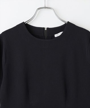 #Newans 【セレモニーにも】フレアニットワンピース ネイビー