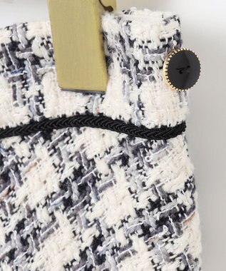 ANY SIS L パフィツイードミディ スカート アイボリー系