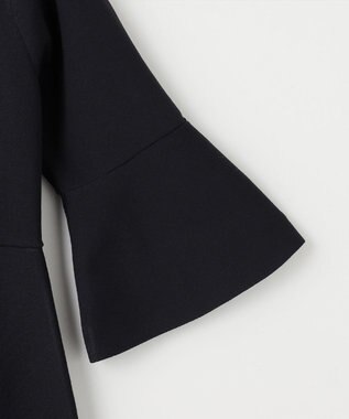 #Newans 【セレモニーにも】フレアニットワンピース ネイビー