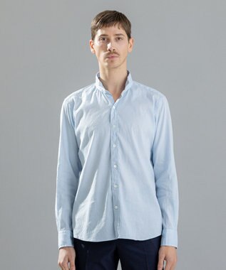 JOSEPH HOMME リネンストレッチブロード　ウィングカラーシャツ スカイブルー系