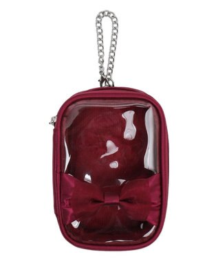 WEGO 【痛バ＆推し活グッズ】ダブルリボンサテンぬいポーチ ワイン