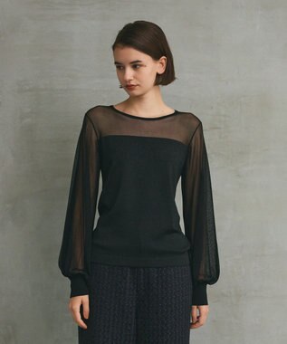 GRACE CONTINENTAL ラメコンビシアーニット ブラック