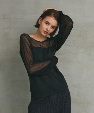 GRACE CONTINENTAL ラメコンビシアーニット ブラック