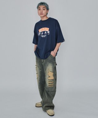 WEGO 【ユニセックス着用ITEM/MLサイズ展開】別注VISIONゴーストスケーターグラフィックT（SS） ブルー