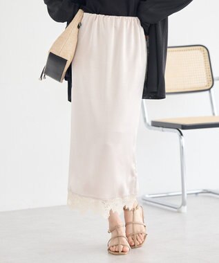 earth music&ecology サテンレーススカート