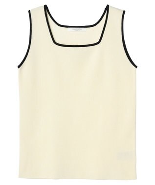 Green Parks ノースリーブスクエアニットプルオーバー Ecru