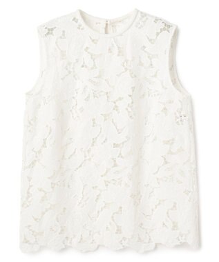 BEIGE， CITRINE / エンブロイダリーレースノースリーブブブラウス Off